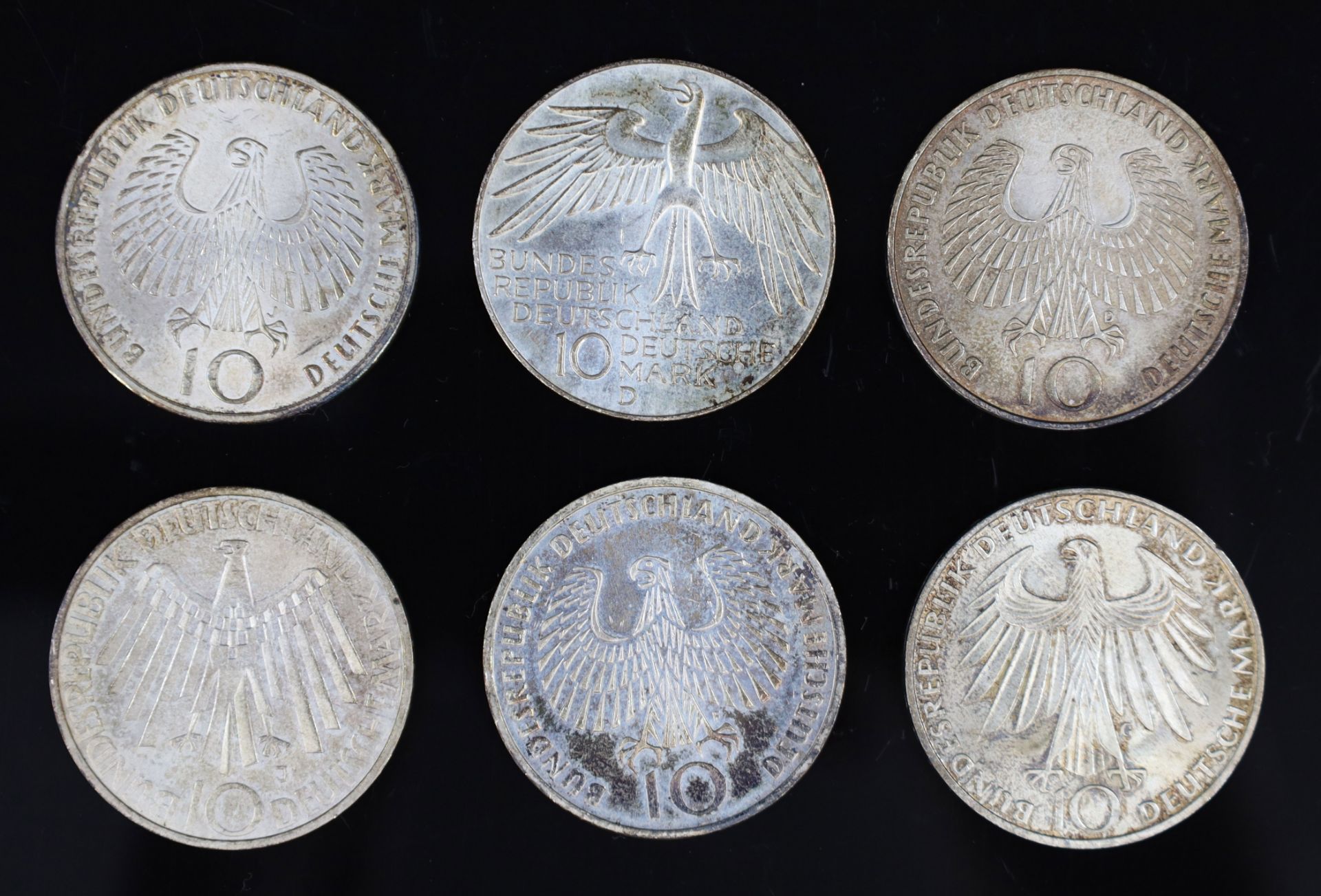 9x "10 Deutsche Mark". Olympiade München. Silbermünzen. - Bild 2 aus 7