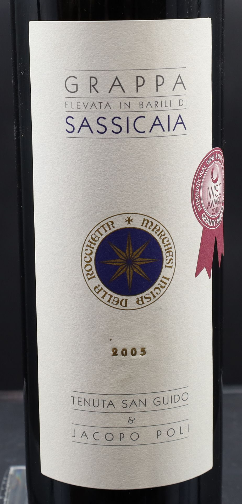 1 Flasche Grappa. ‘Elevata in Barrels of Sassicaia. North-Italy. 2005. - Image 3 of 6