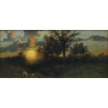 H. MIKOW (XIX). Landschaft bei Sonnenuntergang.
