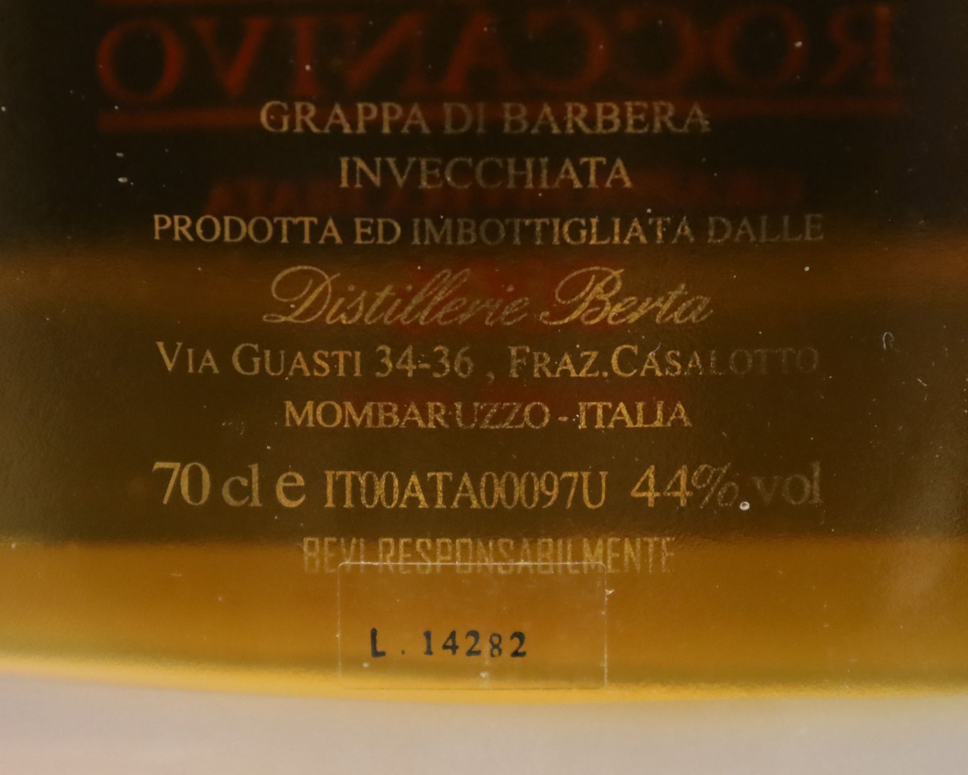 1 Flasche Grappa. BERTA. "Roccanivo". Italien. 2006. - Bild 4 aus 5
