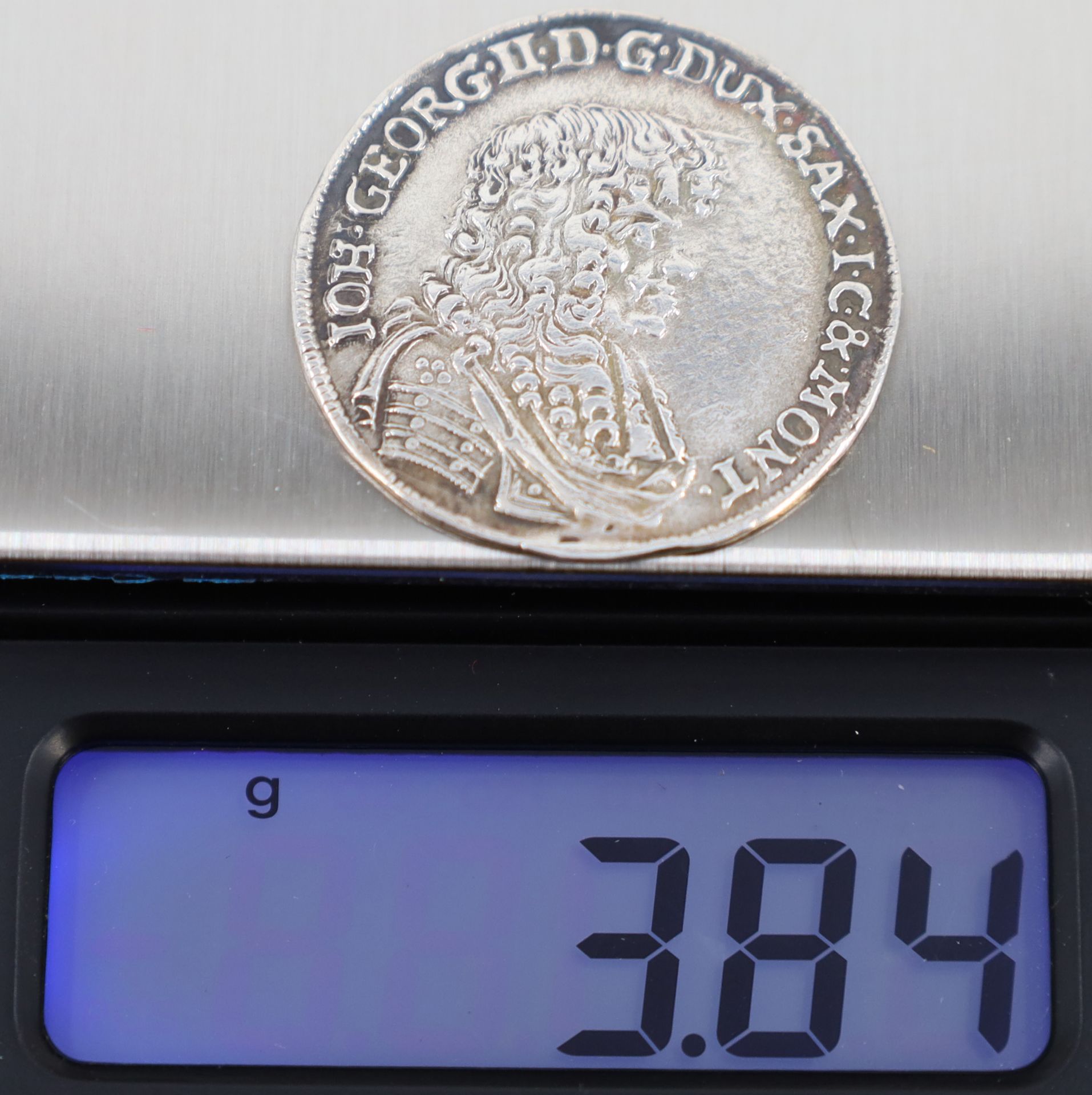 1/6 thaler. Saxony. Albertine line. Silver coin. John George II. 1677. - Image 3 of 3