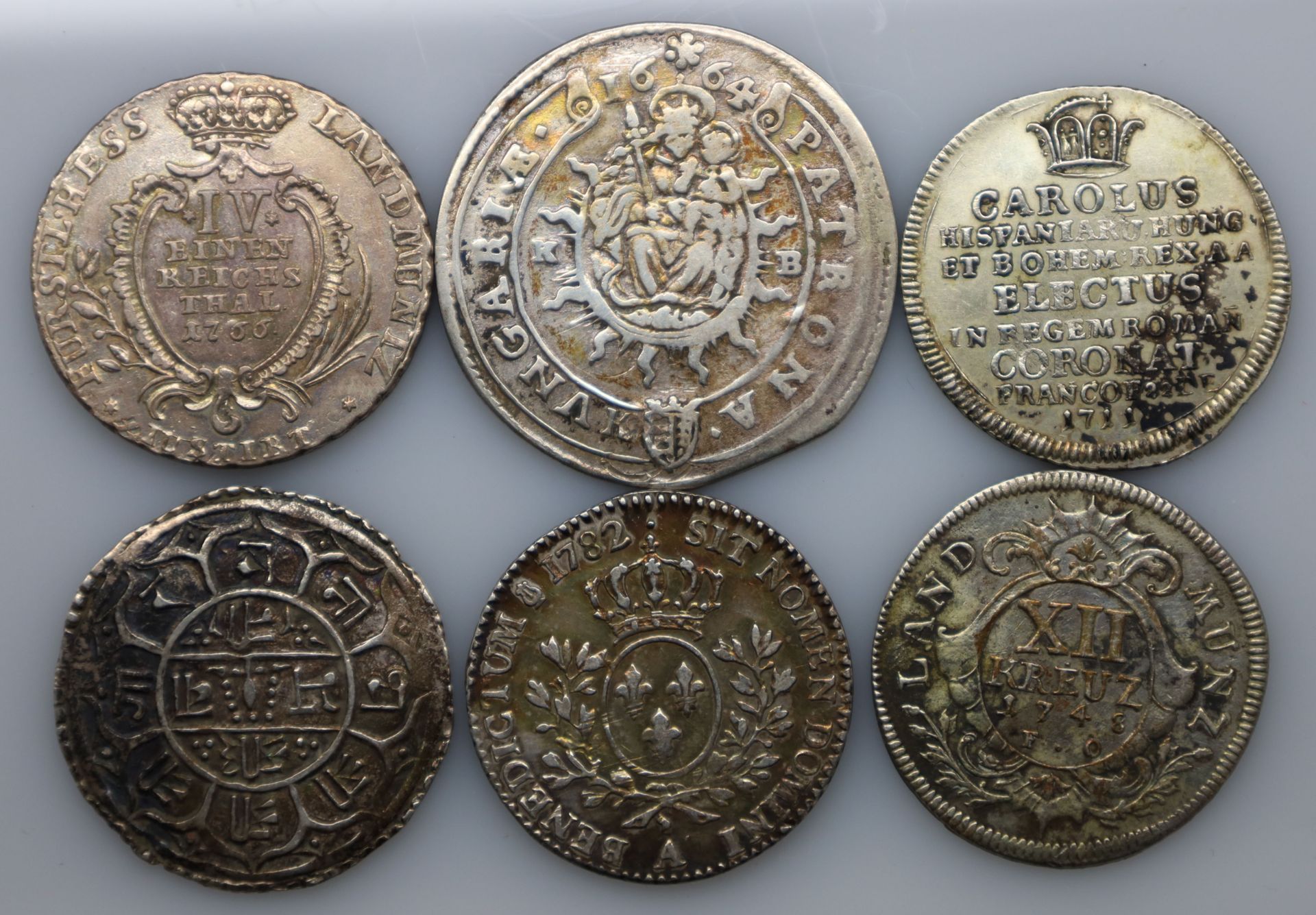 6-teiliges Konvolut. Silbermünzen. 1664 - 1782. - Bild 2 aus 3