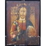 Ikone. Christus Pantokrator. Russland. Wohl 19. Jahrhundert.