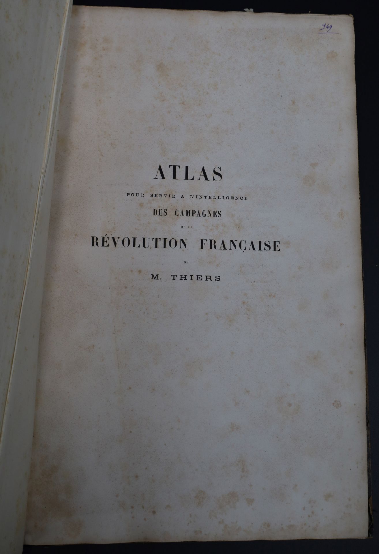M. THIERS. "Atlas pour l'intelligence des Campagnes de la Révolution Française". - Bild 9 aus 15