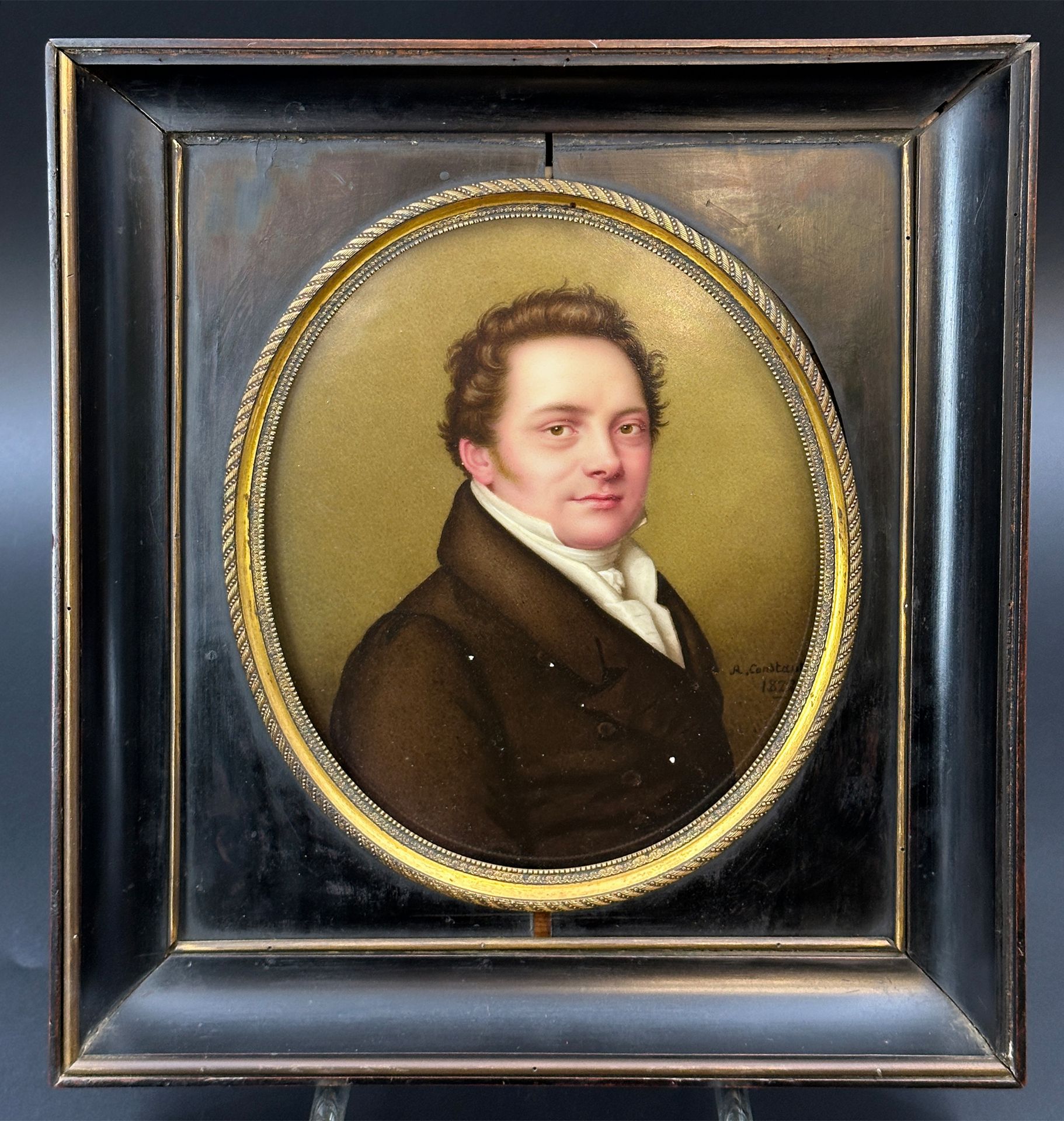 Abraham CONSTANTIN (1785 - 1855). 2 Miniatur Portraits auf Porzellan. - Bild 6 aus 10