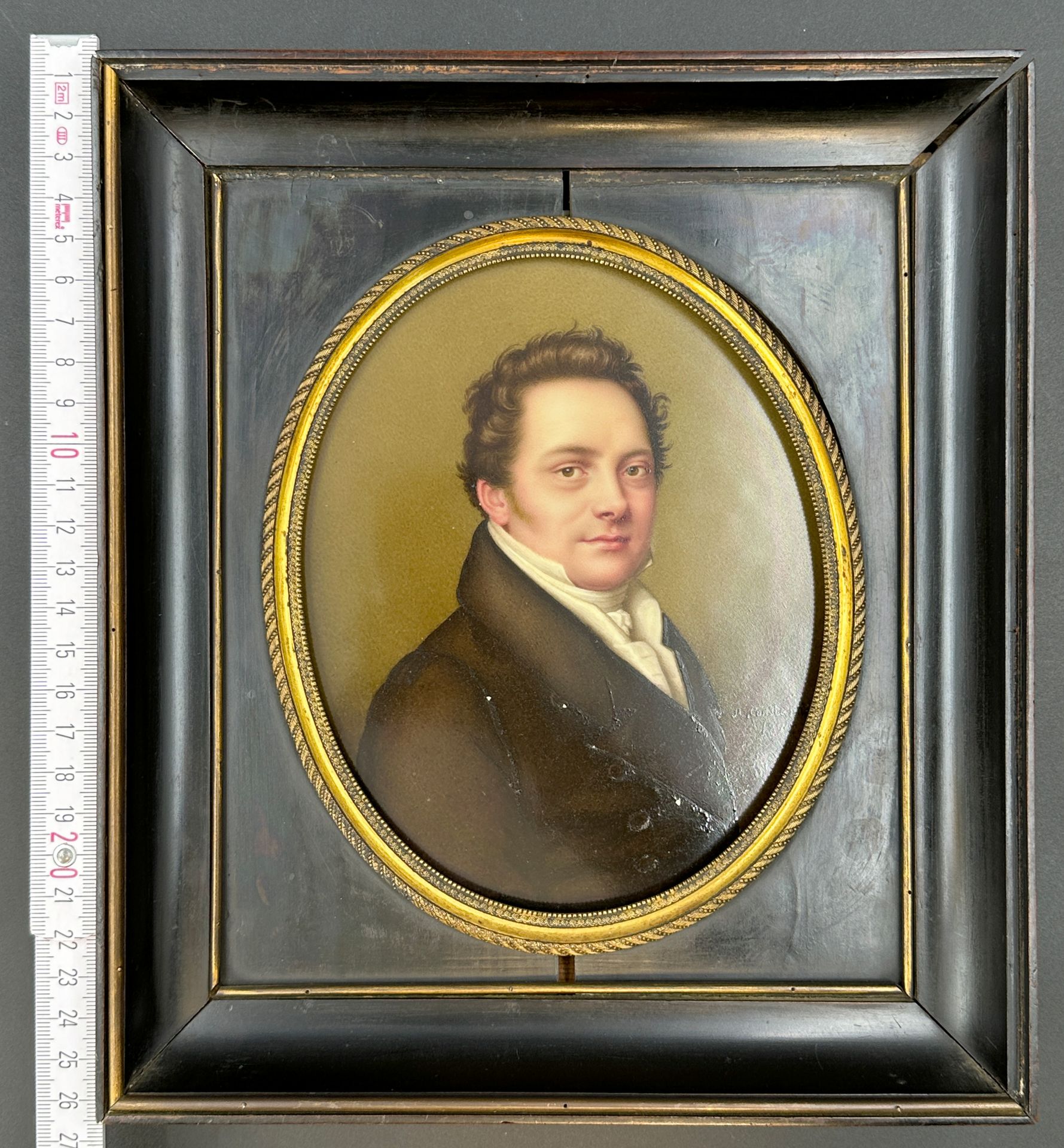 Abraham CONSTANTIN (1785 - 1855). 2 miniature portraits on porcelain. - Image 10 of 10