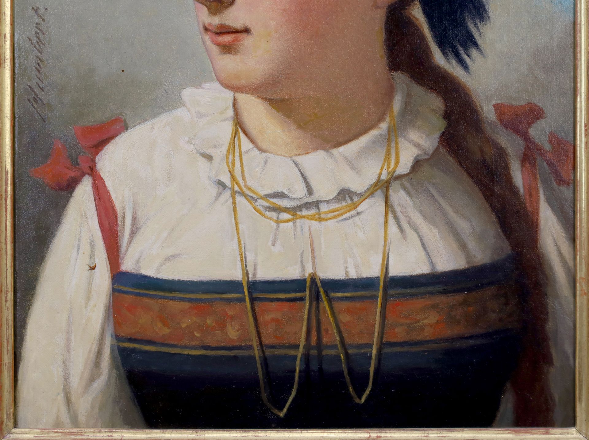 August Clemens HUMBERT (1827 - 1898). Girl in traditional costume from Baden. - Image 4 of 13