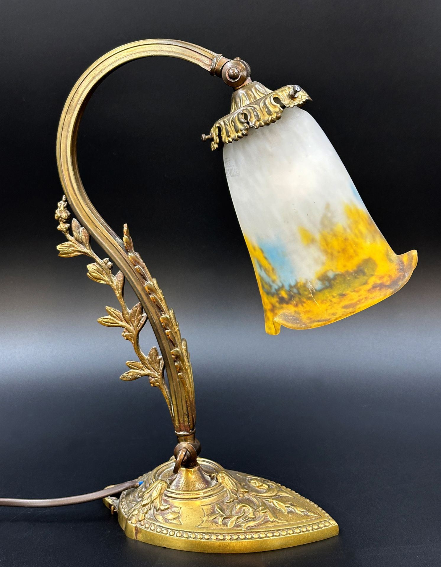 MULLER FRERES (act.1895 - 1936). Jugendstil Tischlampe. - Bild 2 aus 10