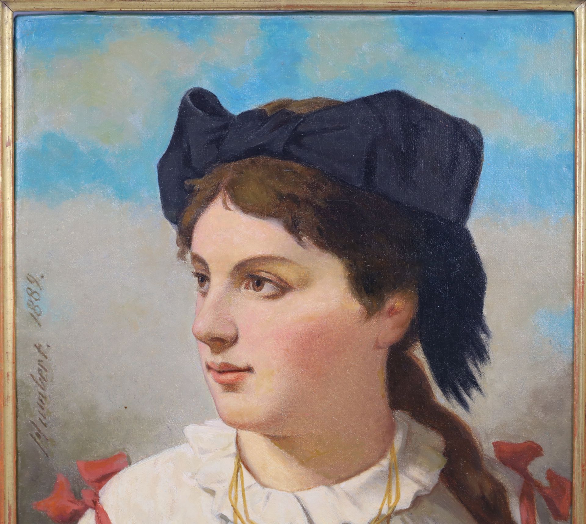 August Clemens HUMBERT (1827 - 1898). Girl in traditional costume from Baden. - Image 3 of 13