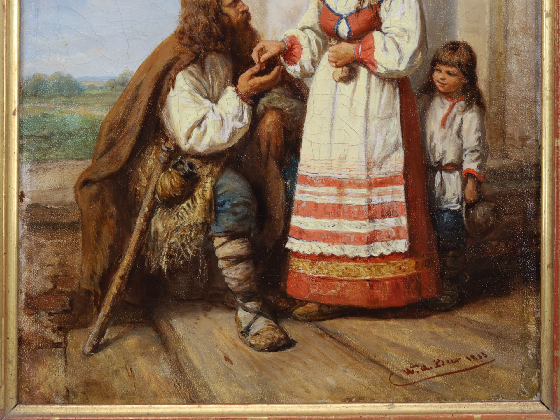 Wilhelm Amandus BEER (1837 - 1907). Alms to beggars. 1883. - Image 4 of 12