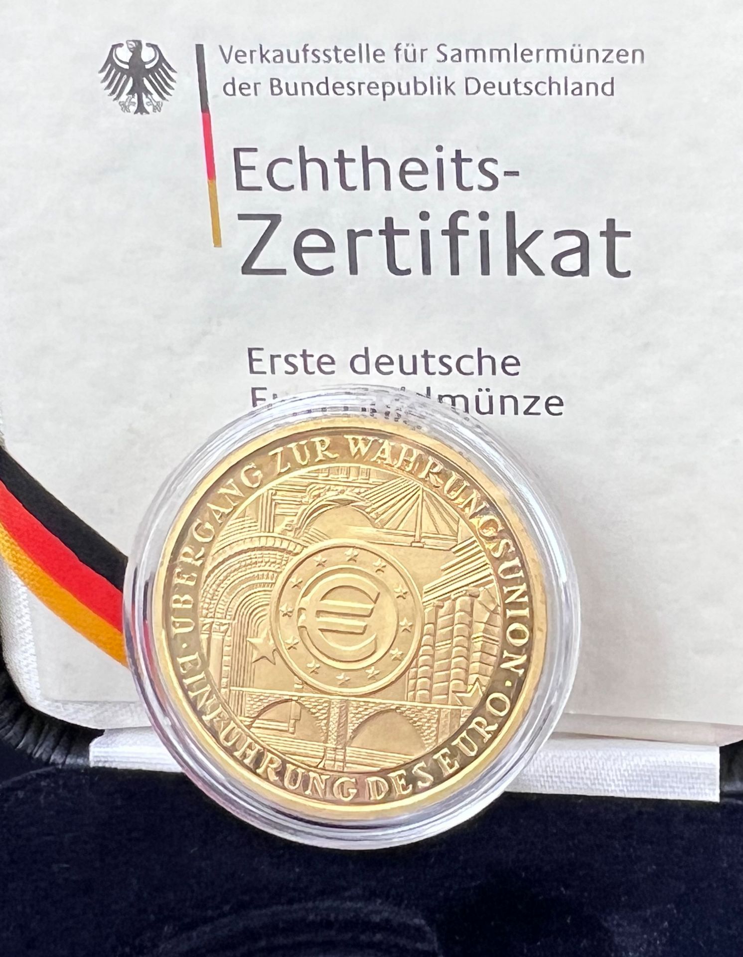 Goldmünze. 200 Euro "Übergang zur Währungsunion". BRD 2002. - Bild 2 aus 4
