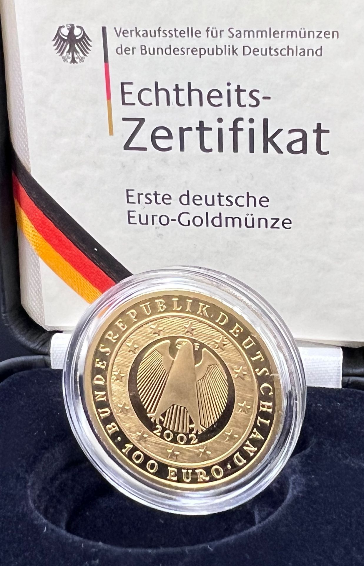 Goldmünze. 100 Euro "Übergang zur Währungsunion". BRD 2002. - Bild 2 aus 4