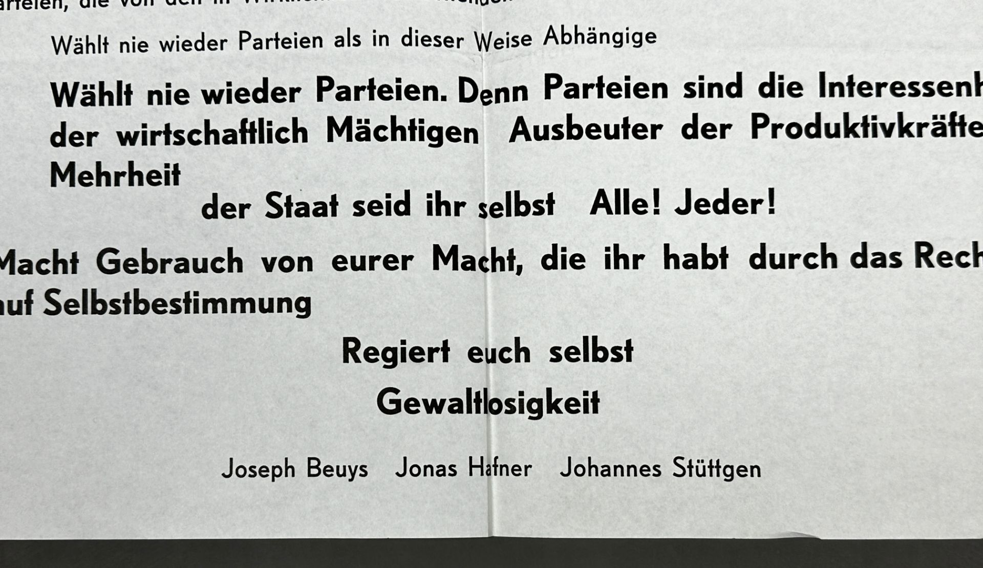 Joseph BEUYS (1921 - 1986). Plakat Wahlverweigerung. 1970. - Bild 6 aus 9