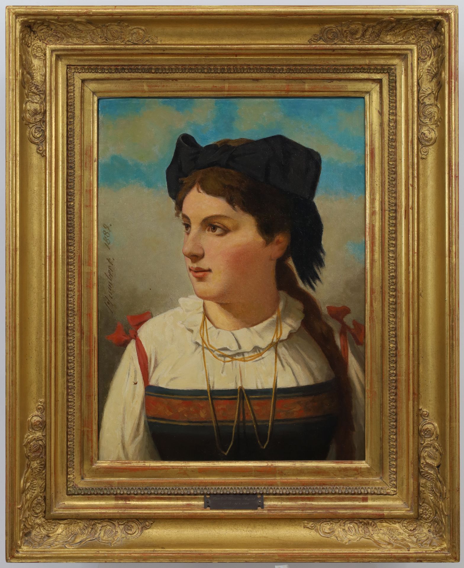 August Clemens HUMBERT (1827 - 1898). Girl in traditional costume from Baden. - Image 2 of 13