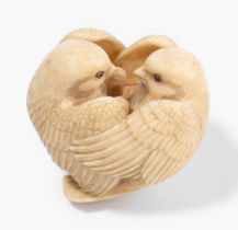 AUF DIESES LOS KANN NICHT GEBOTEN WERDEN: Netsuke von Saito Yasufusa (1931–)