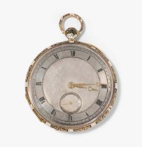 Gold-Email Taschenuhr, um 1840