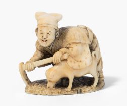 AUF DIESES LOS KANN NICHT GEBOTEN WERDEN: Netsuke von Homin