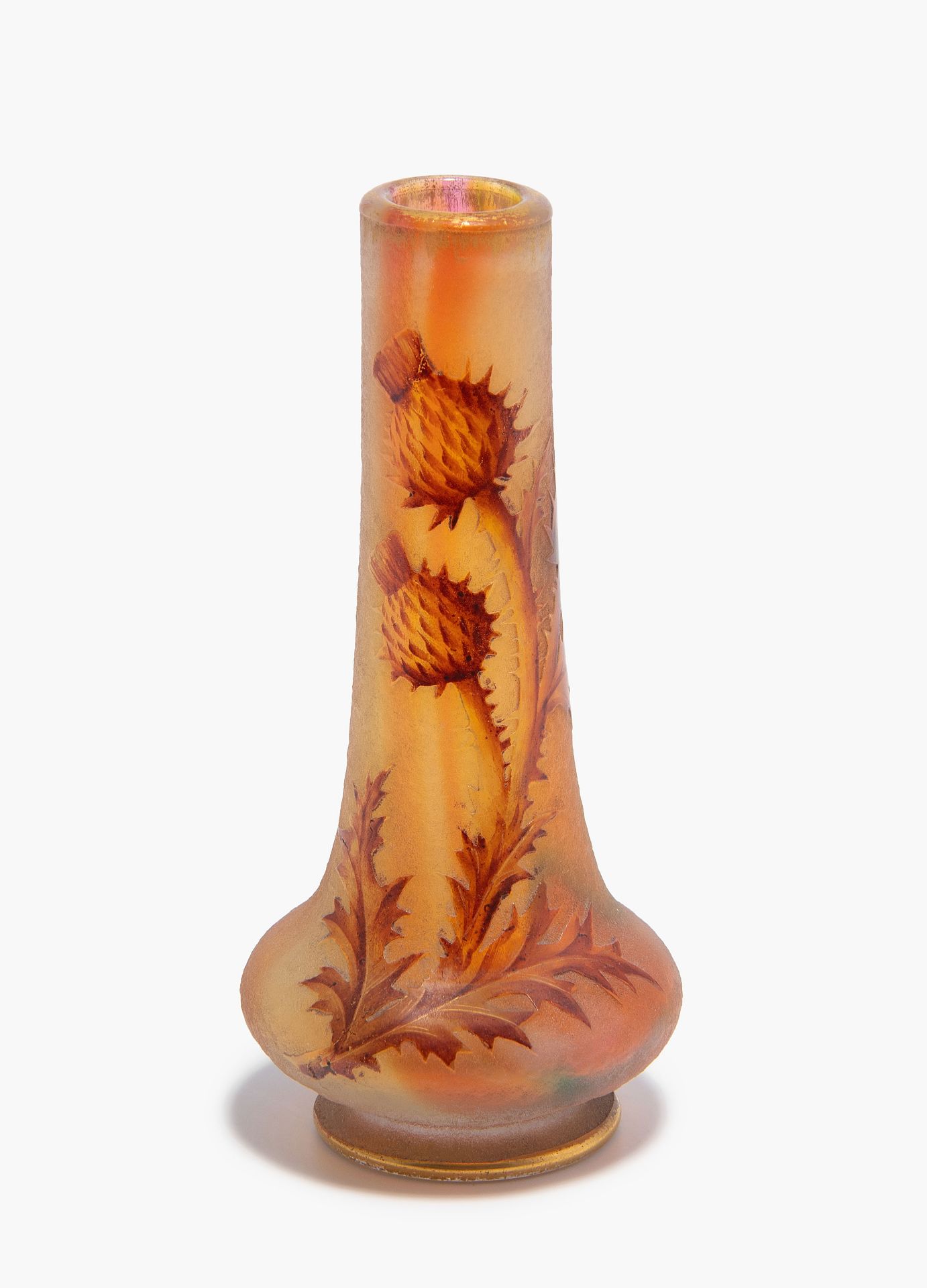 Daum Frères, Vase "Chardons de Lorraine"