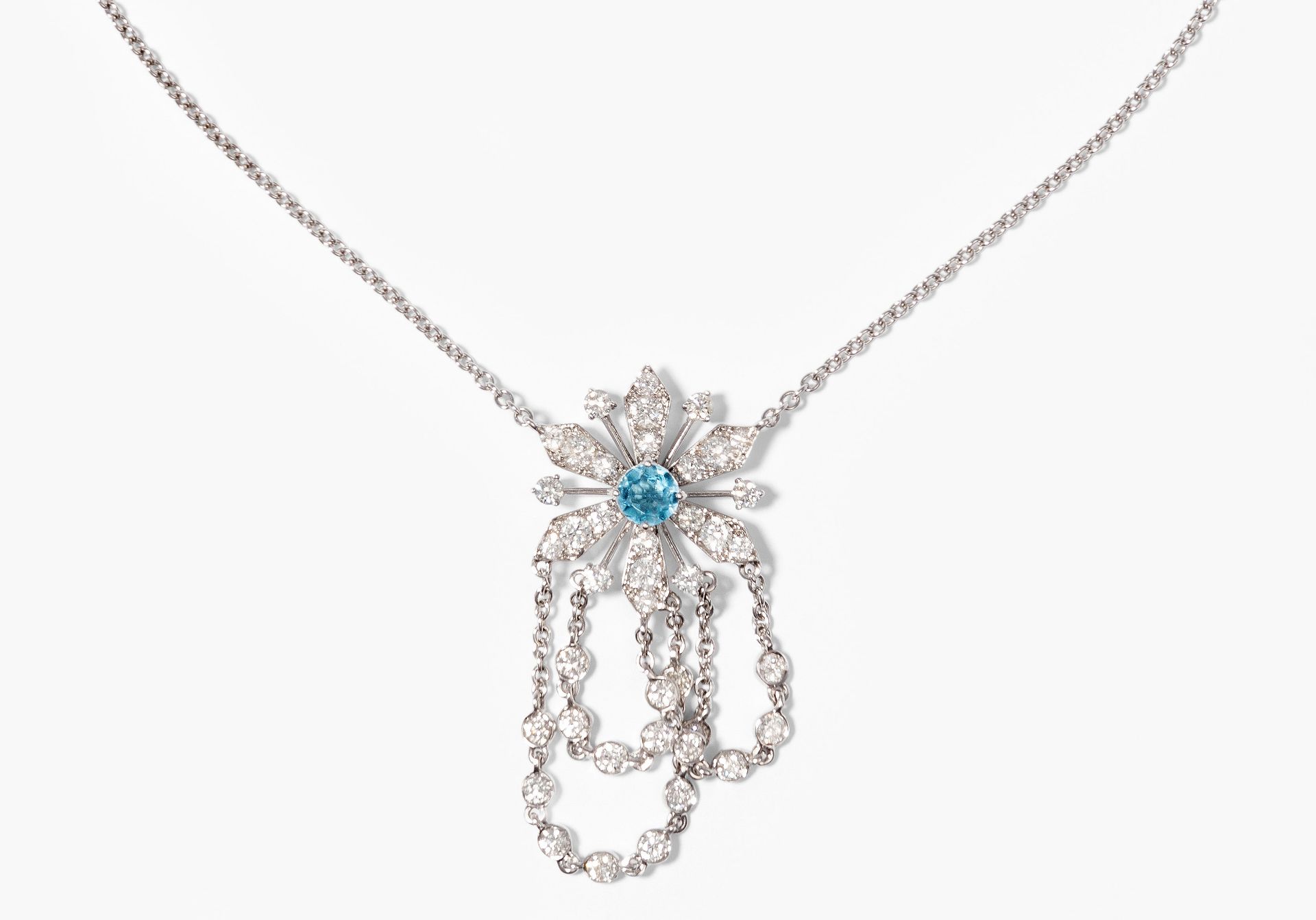 Aquamarin-Brillant-Collier