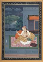 Erotische Miniaturmalerei Indien, 20.