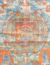 Thangka Nepal/Tibet, Malerei/Stoff,