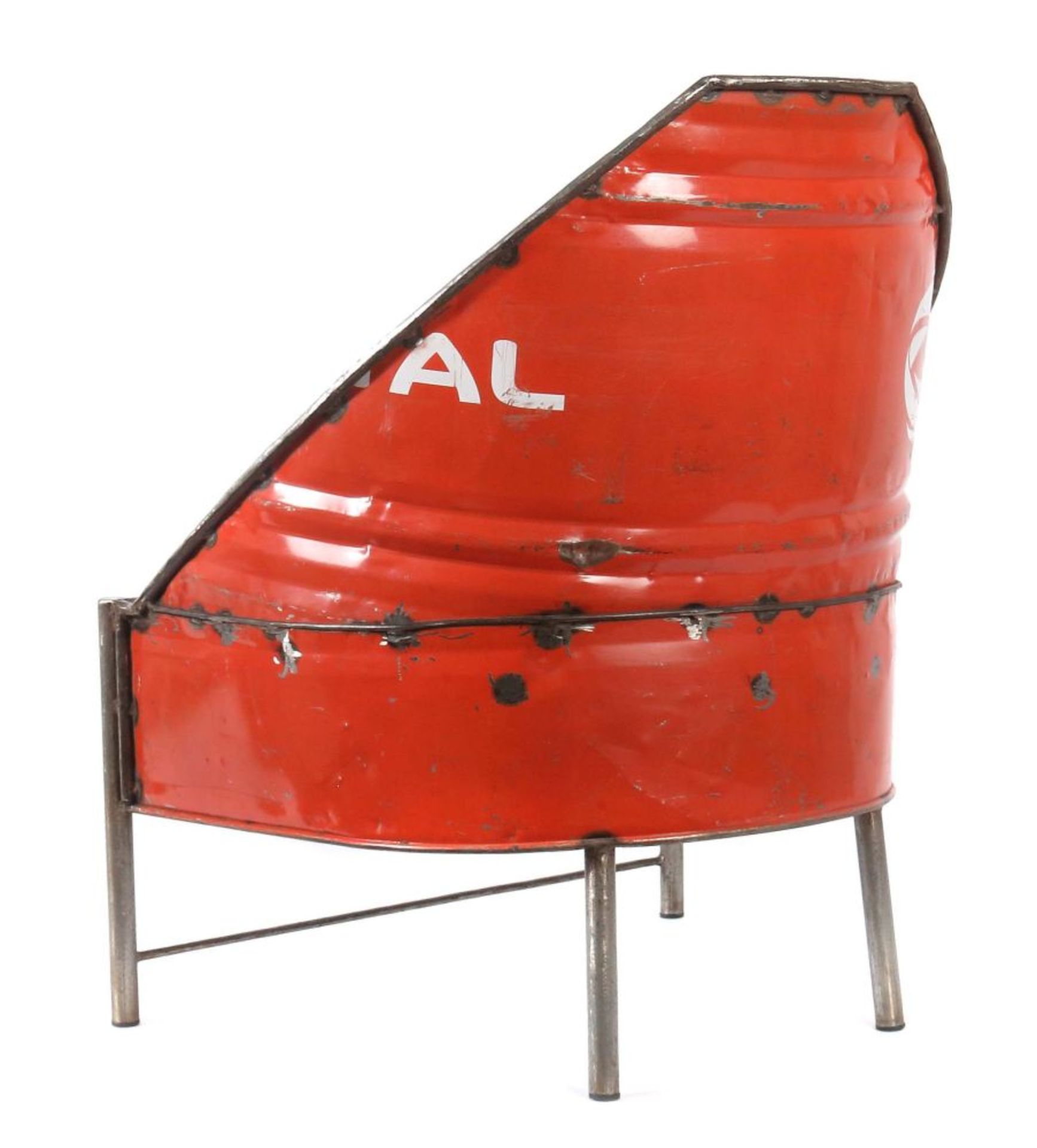 Sitzmöbel aus einem Ölfass gefertigt, - Bild 3 aus 3