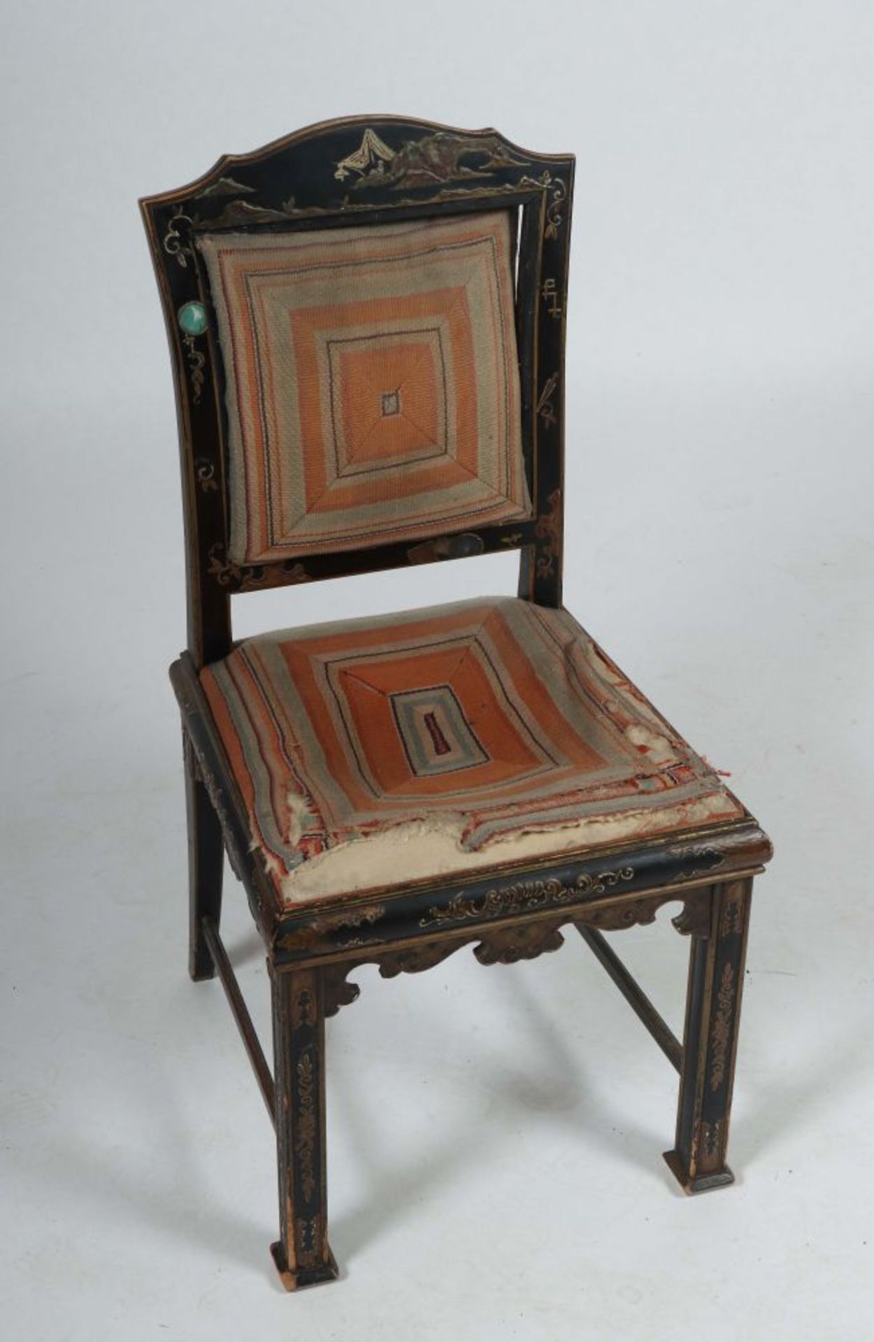 Chinoiserie-Stuhl um 1900, Holz - Bild 2 aus 2