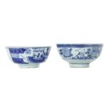 2 Schalen im Blau-weiß-Dekor China,