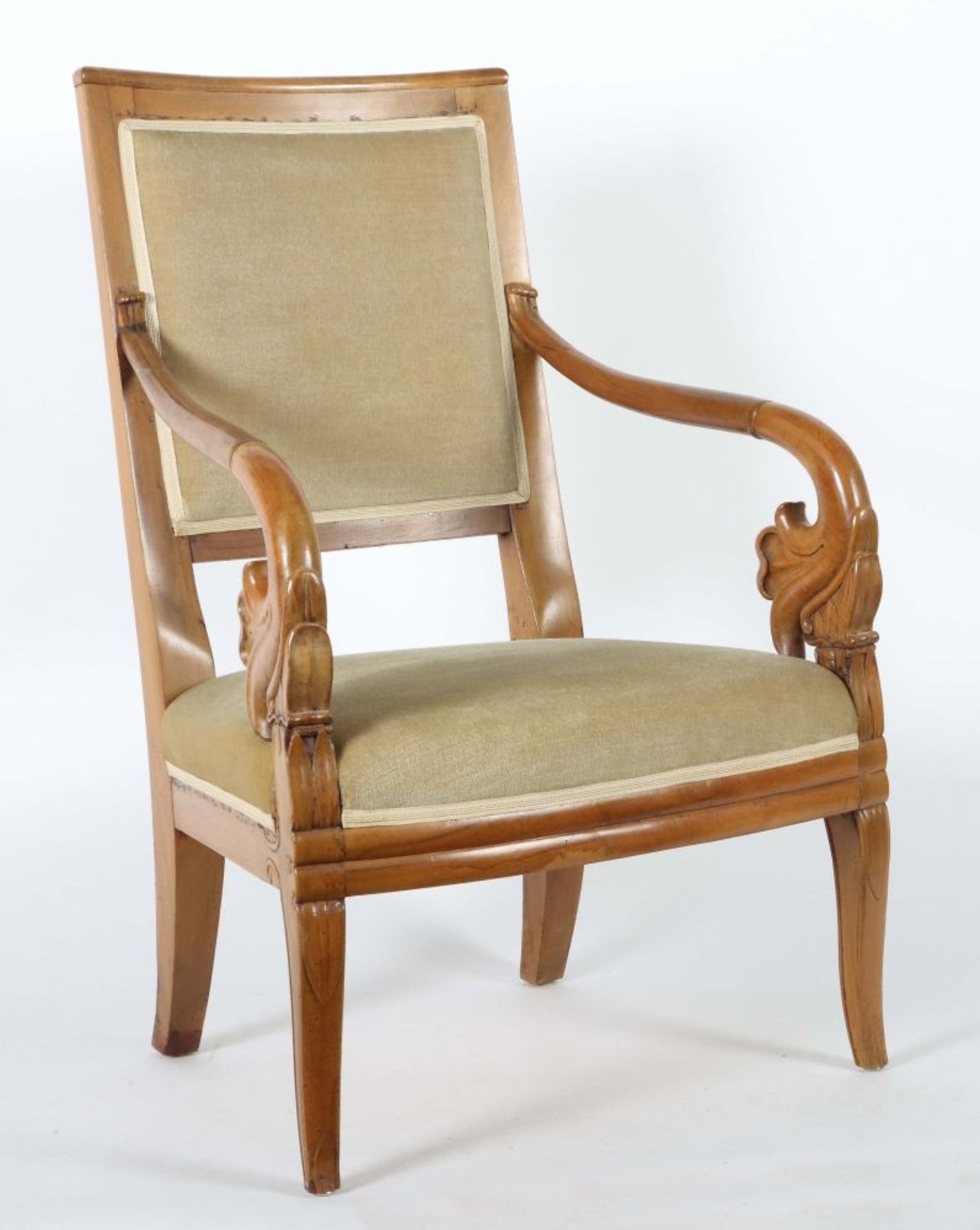 Empire-Sessel um 1810, Nussbaum, - Bild 2 aus 3