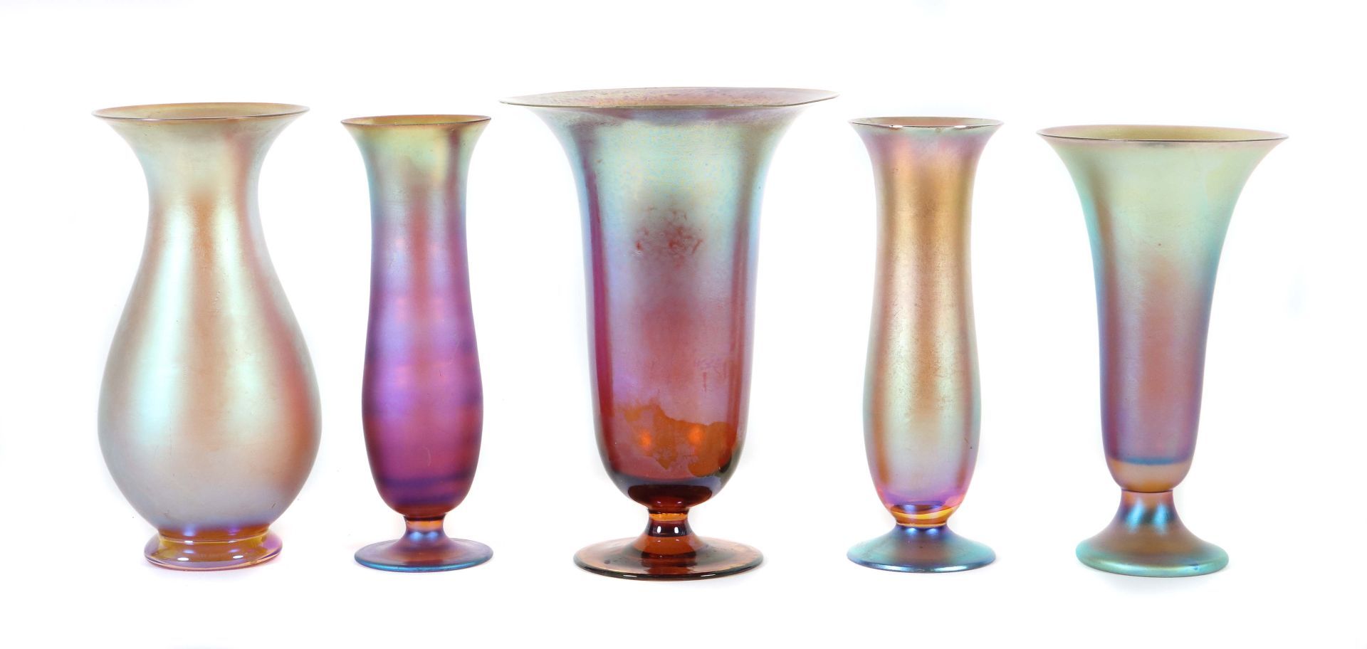 5 variierende "Myra"-Vasen WMF,