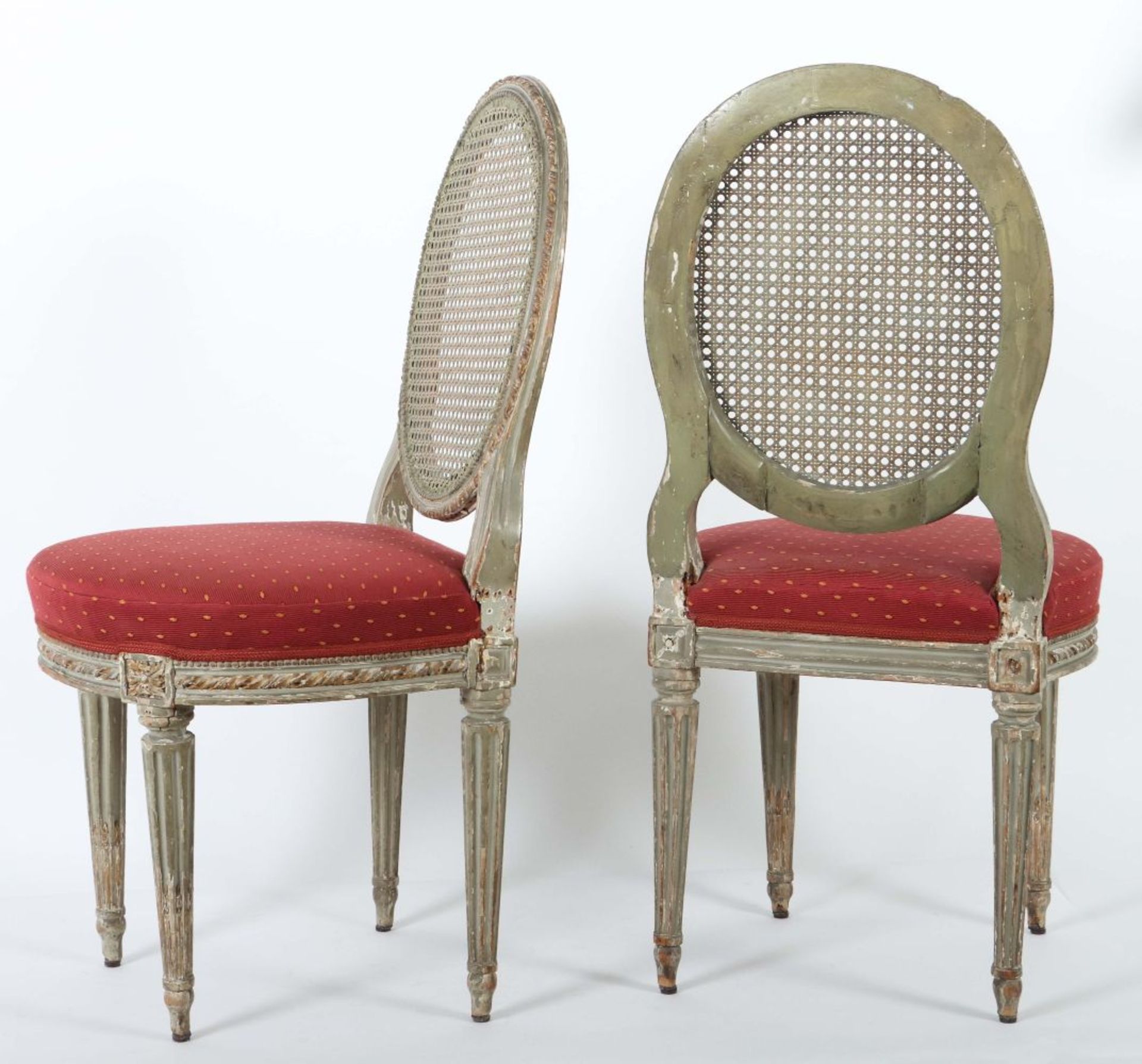 Paar Louis XVI-Stühle mit Korbgeflecht - Image 2 of 2