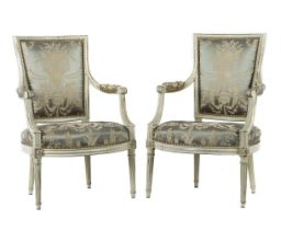 Paar Louis XVI-Fauteuils Frankreich,