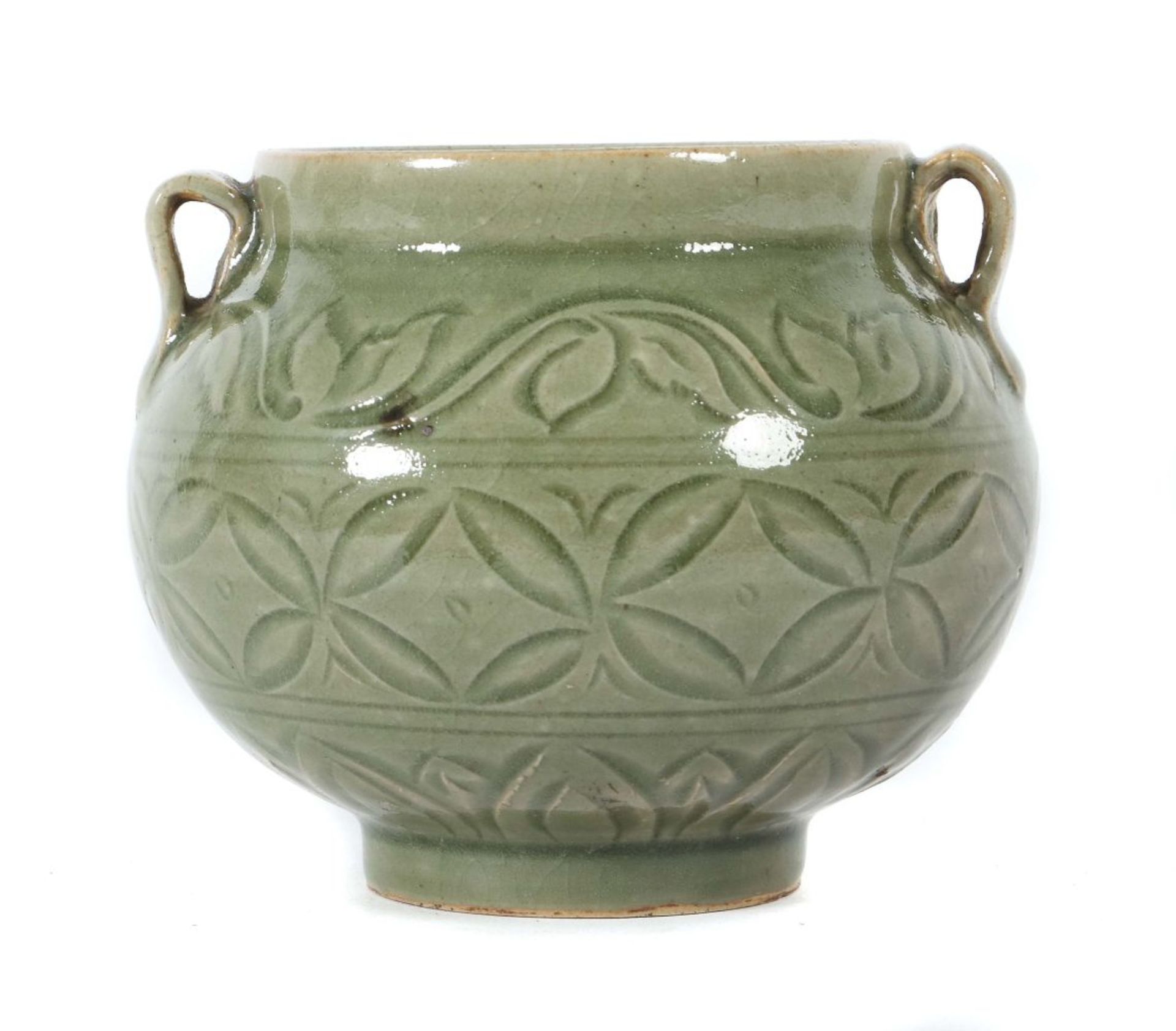 Bauchige Seladonvase China, 19. Jh.,