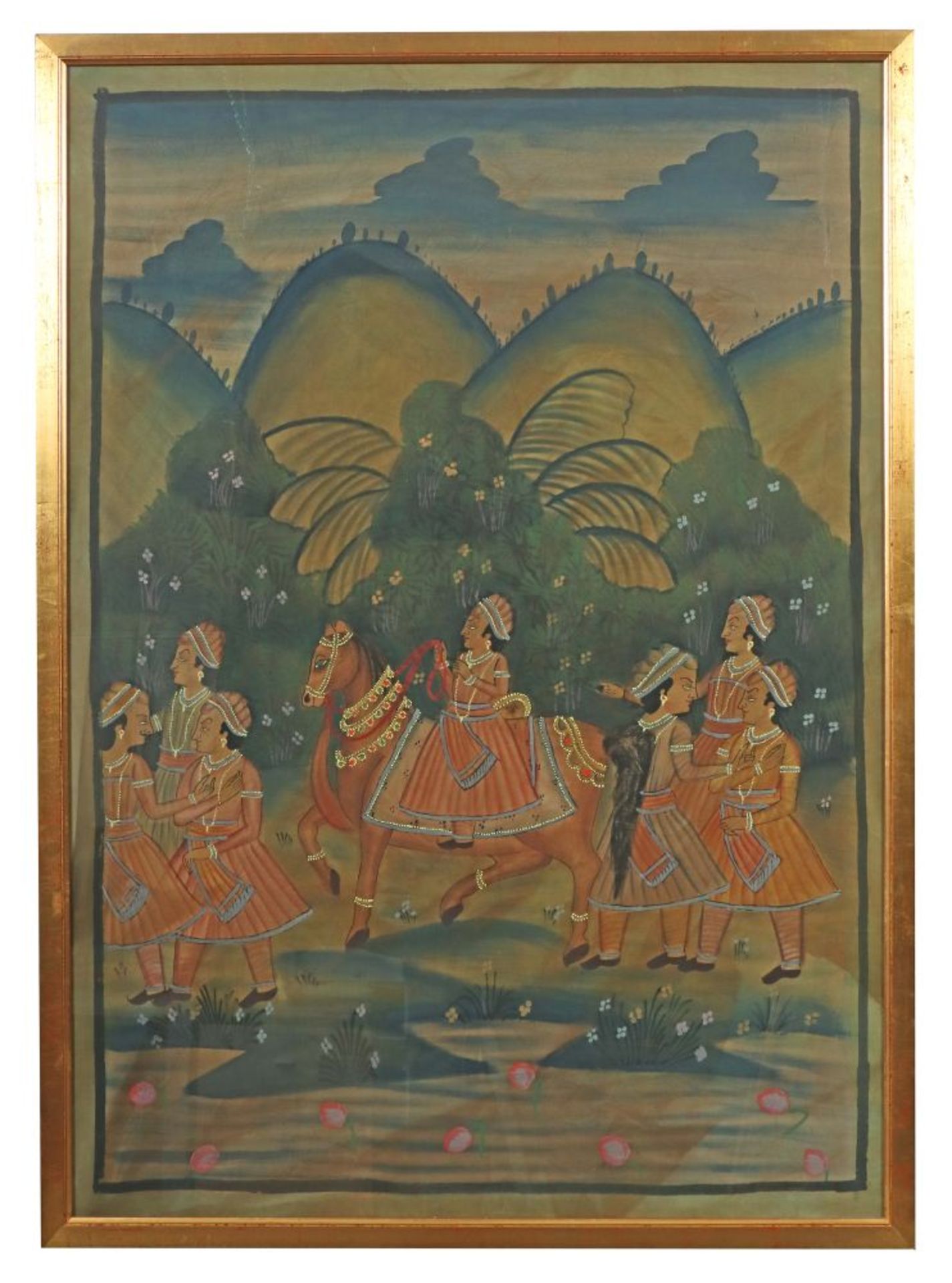 2 indische Tuchmalereien 2. Hälfte 20. - Image 3 of 3