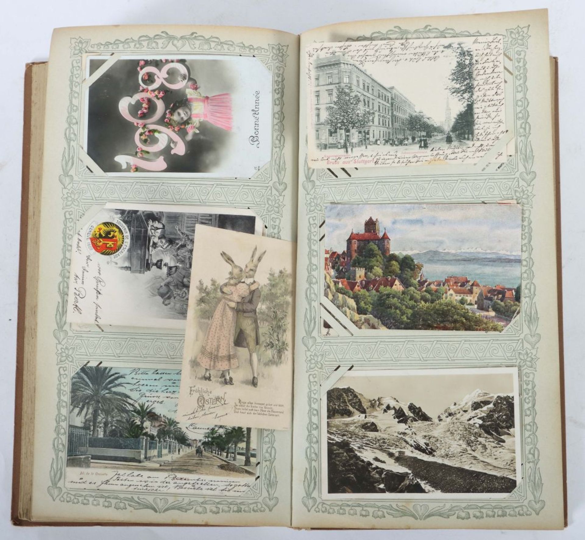 Postkartenalbum um 1900, ca. 290 Gruß- - Bild 7 aus 8
