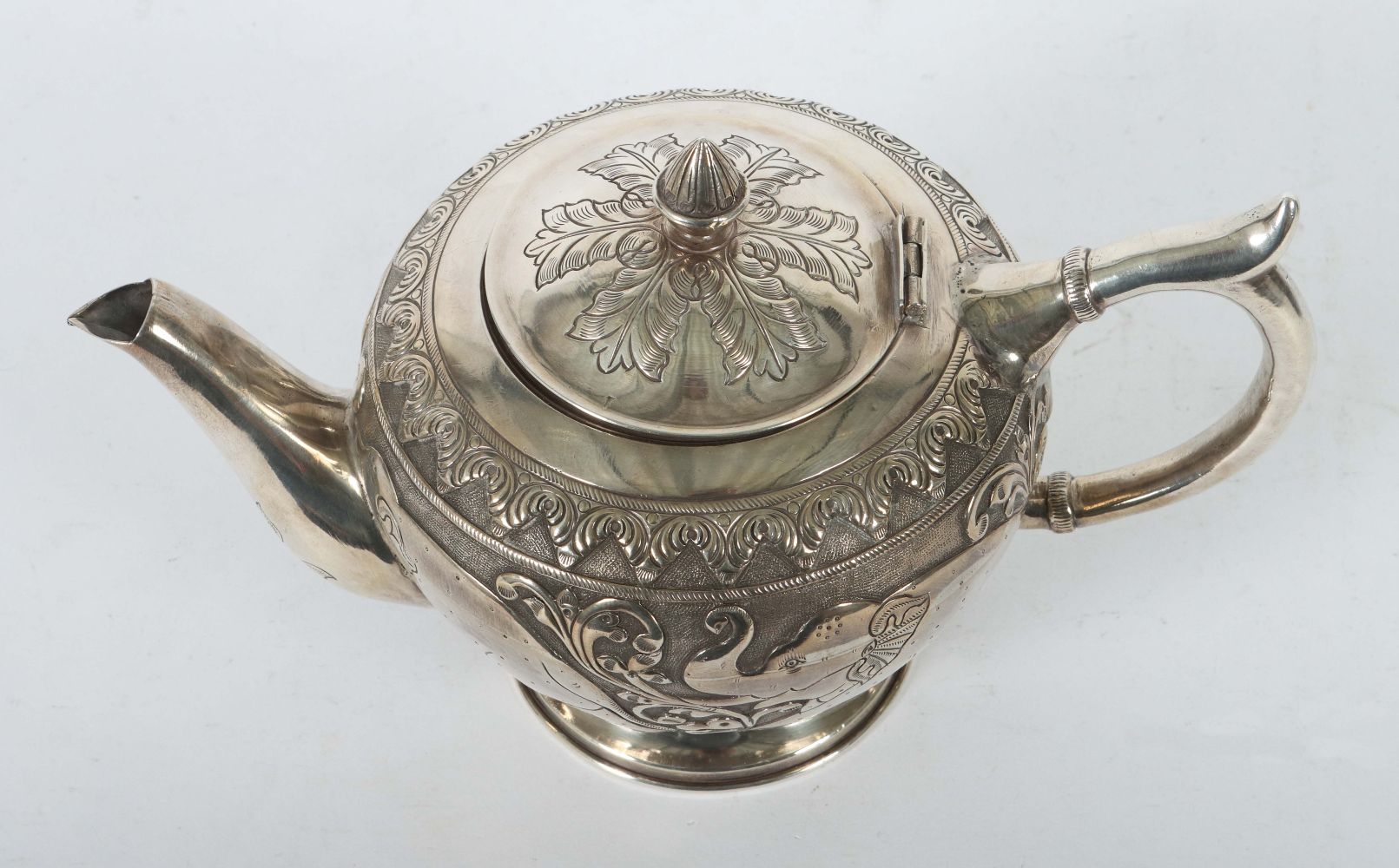 Teekanne Indien, Silber 925, gedrungen - Image 2 of 4