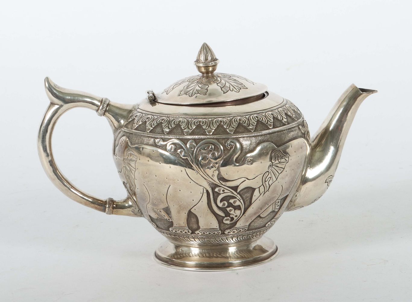 Teekanne Indien, Silber 925, gedrungen - Image 3 of 4