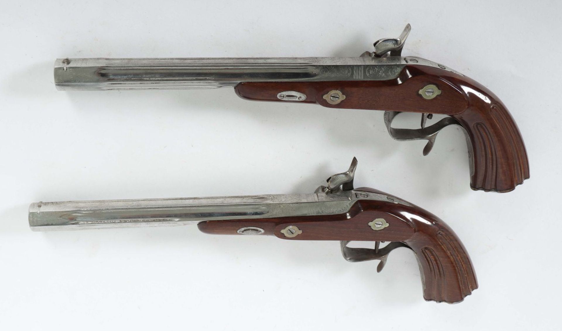 Paar Duellpistolen im Kasten mit - Bild 11 aus 11
