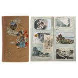 Postkartenalbum um 1900, ca. 290 Gruß-