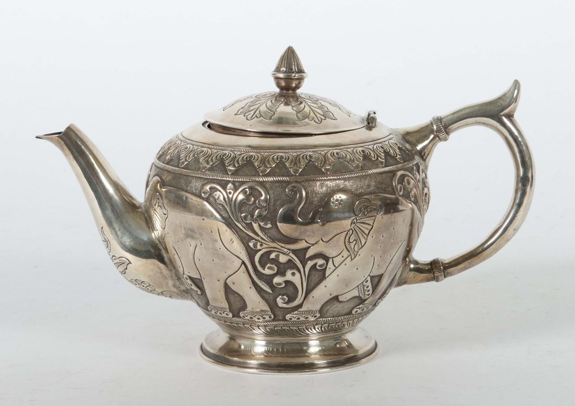 Teekanne Indien, Silber 925, gedrungen