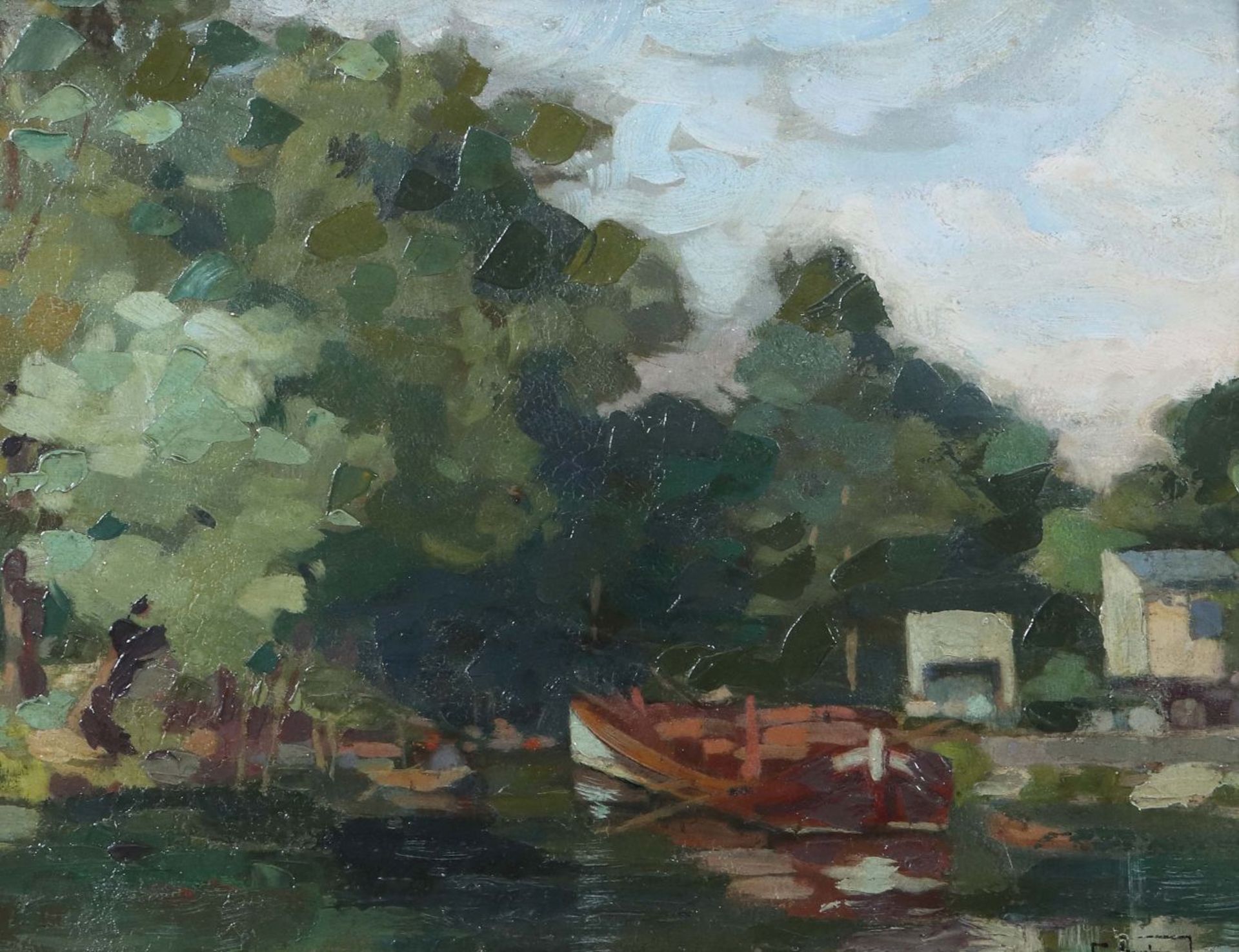 Maler des 20. Jh. "Am Flussufer",