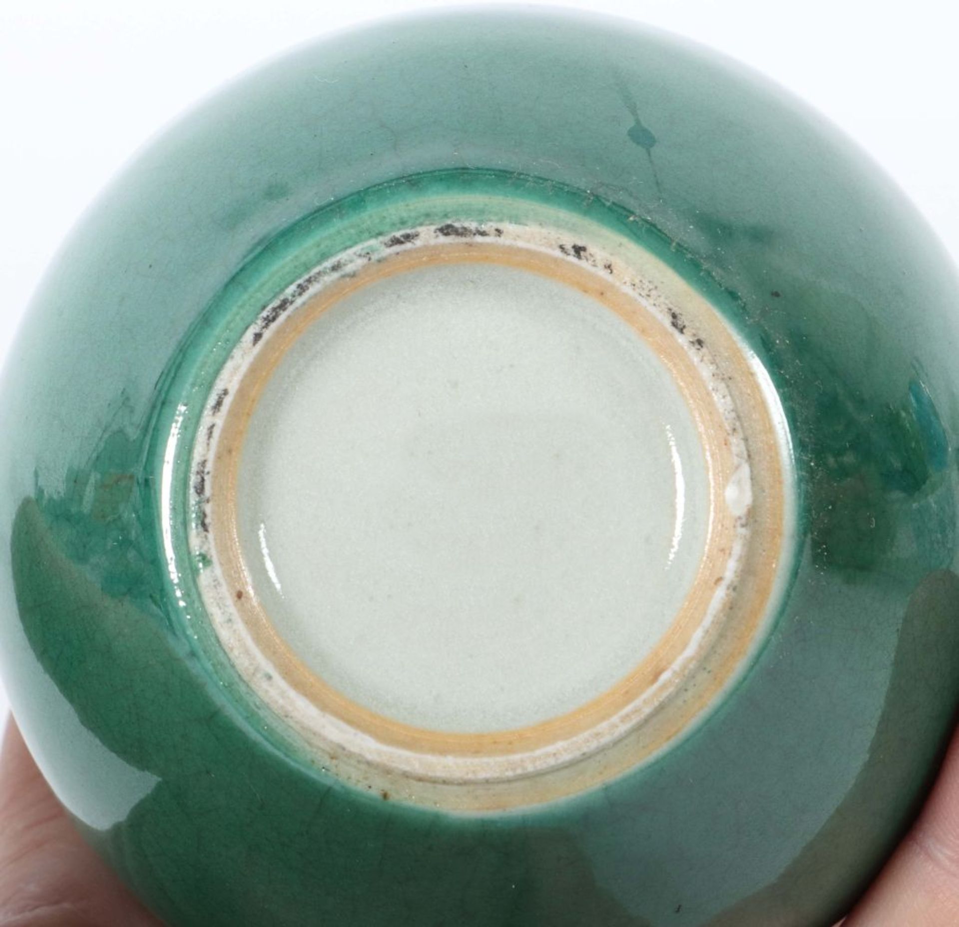 Kalebassenvase mit grüner Glasur - Bild 3 aus 3