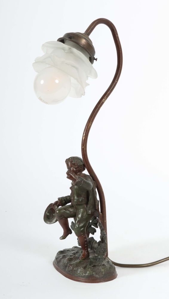 Junge als Tischlampe Um 1900, Zinkguss - Image 2 of 2
