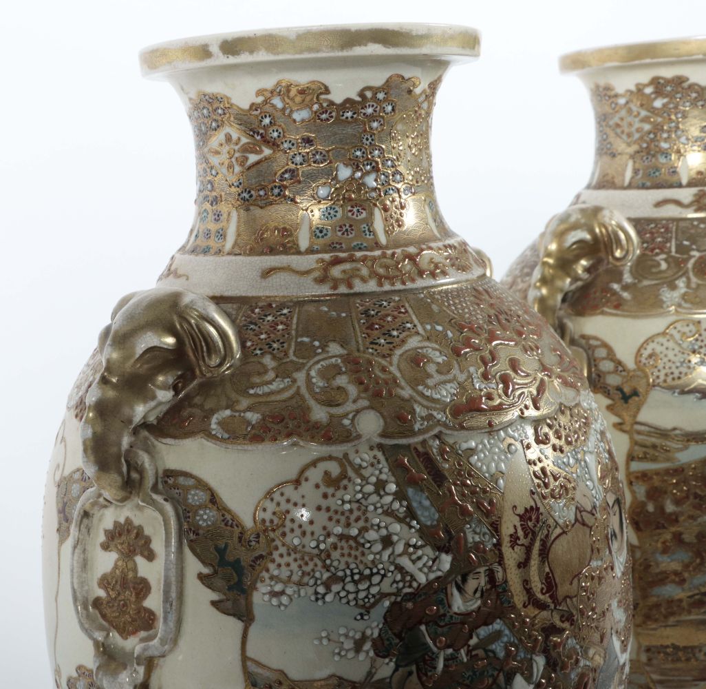 Satsuma-Vasenpaar Japan, - Image 4 of 7
