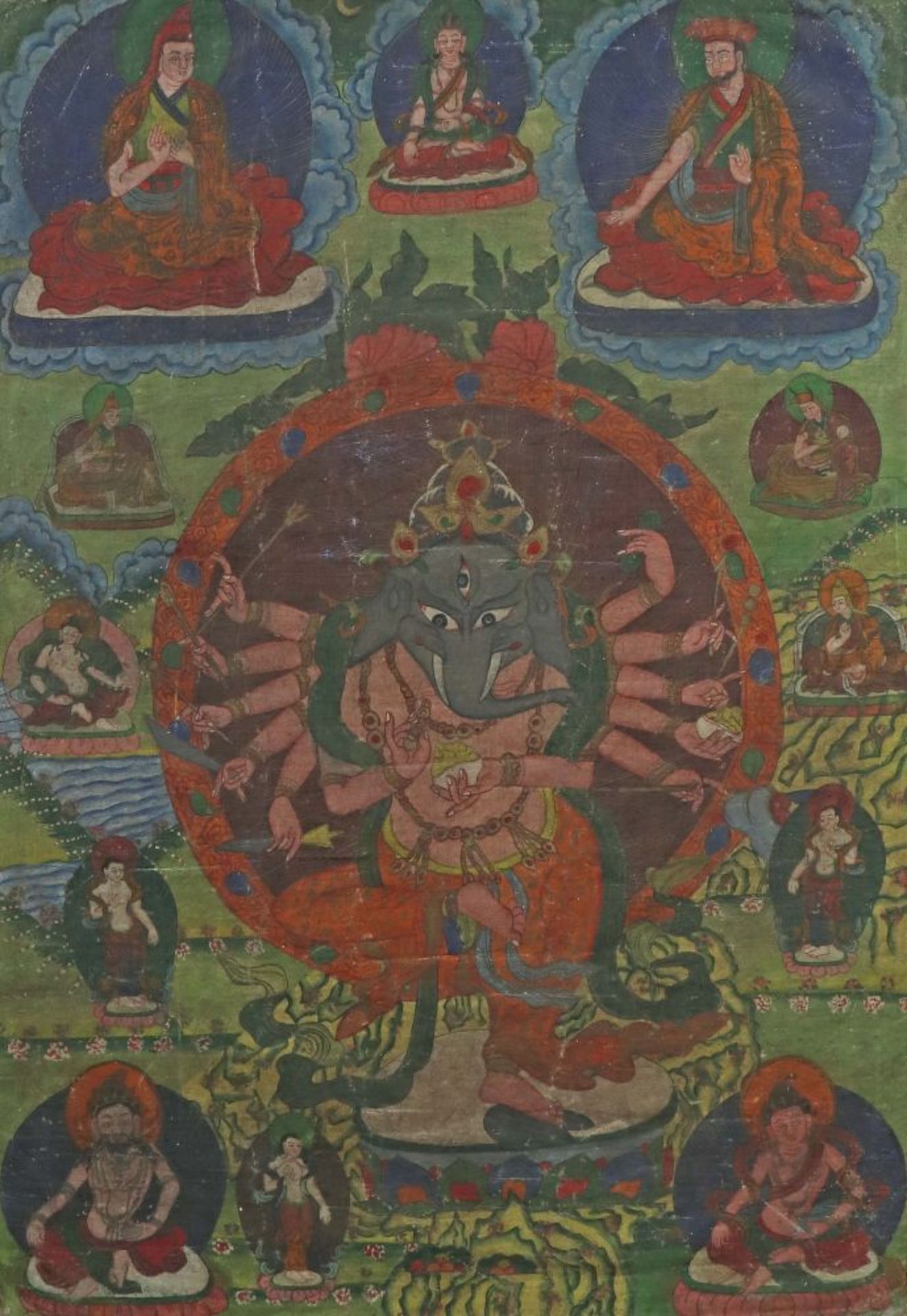 Thangka "Ganesha" Indien, 20. Jh.,