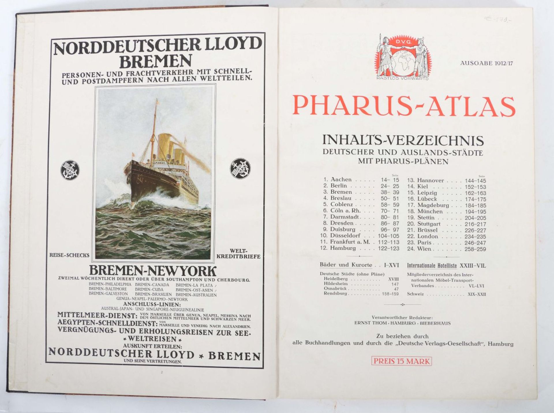 Pharus-Atlas Inhalts-Verzeichnis - Bild 2 aus 4