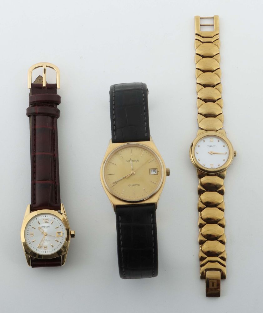 Drei Armbanduhren Edelstahl vergoldet, - Image 2 of 2