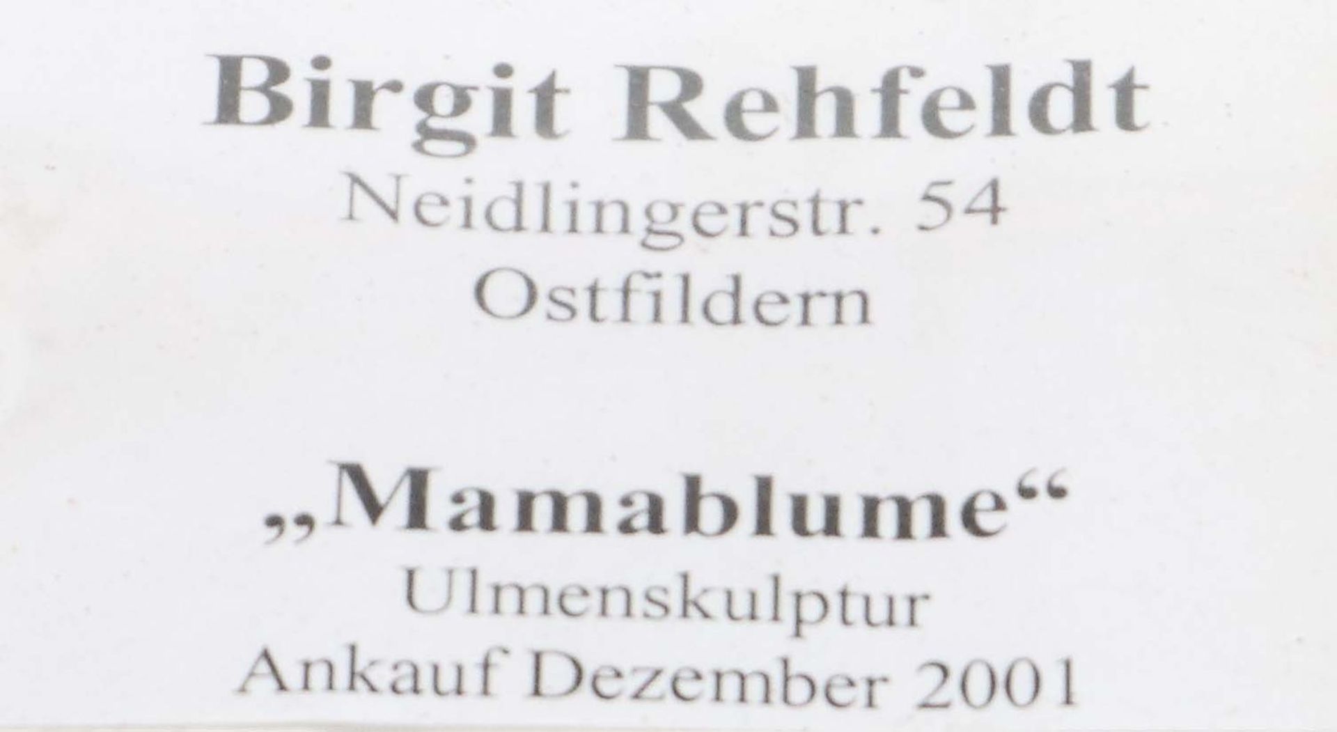 Rehfeldt, Birgit geb. 1965 in Hamburg, - Image 3 of 3