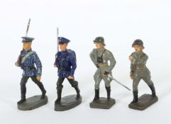 4 ausländische Soldaten Elastolin und