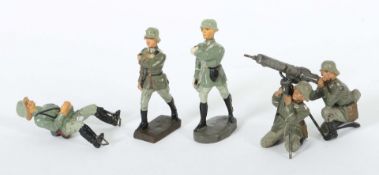 5 Soldaten Elastolin: Fahnenträger